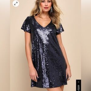 Lulus sparkly navy dresss